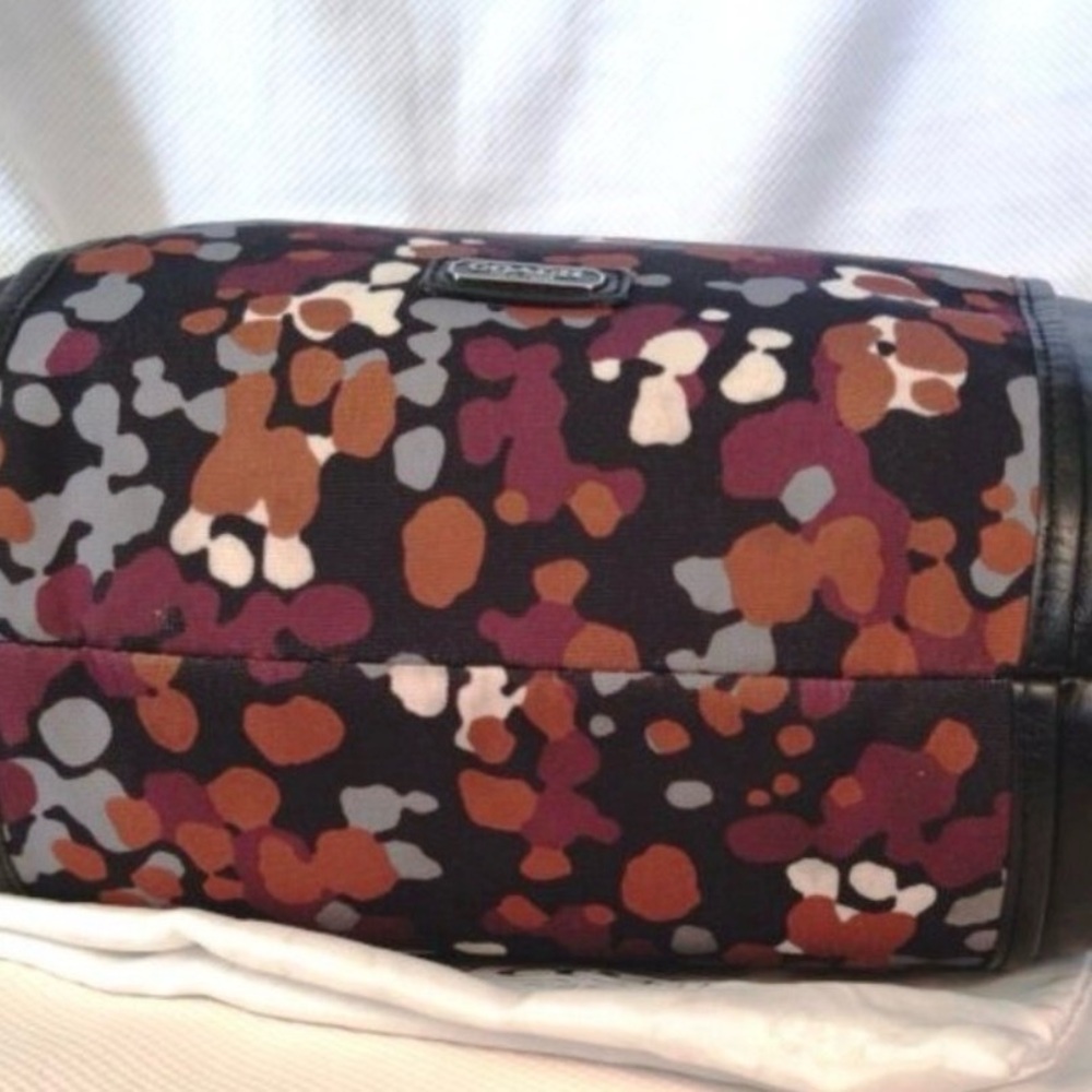 Coach Leather & Canvas Park Splatter Hobo Bag in Black Multicolor, 13.5x15" - Picture 8 of 9